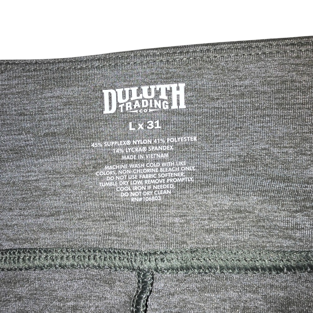 Duluth Trading Co Womens Heathered Olive Green Performance Pants L x 31 Wide Leg - Picture 2 of 10